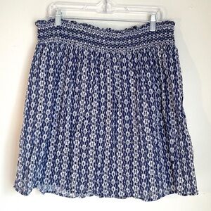 Faded Glory Navy and White A-Line Skirt